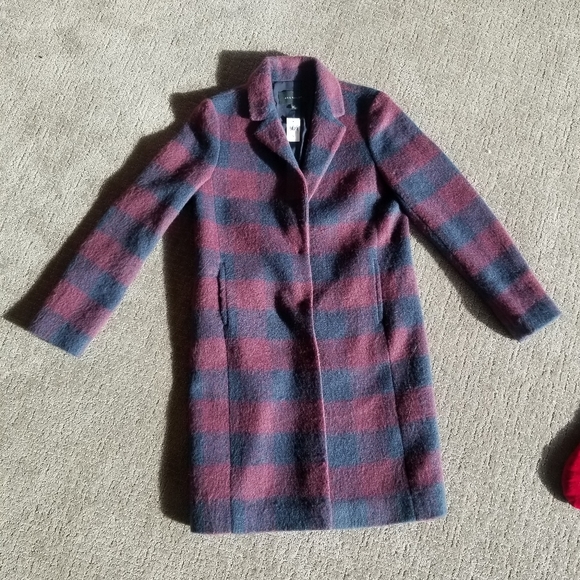 Ann Taylor wool plaid pea coat - Picture 4 of 16